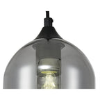 NL84869 Kane Pendant 15cm Dome Matt Black & Smoke