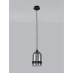 NL84869 Kane Pendant 15cm Dome Matt Black & Smoke