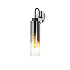 NL84879 Tokyo Slim Single Switched Wall Lamp Black/Smoke Fade Glass