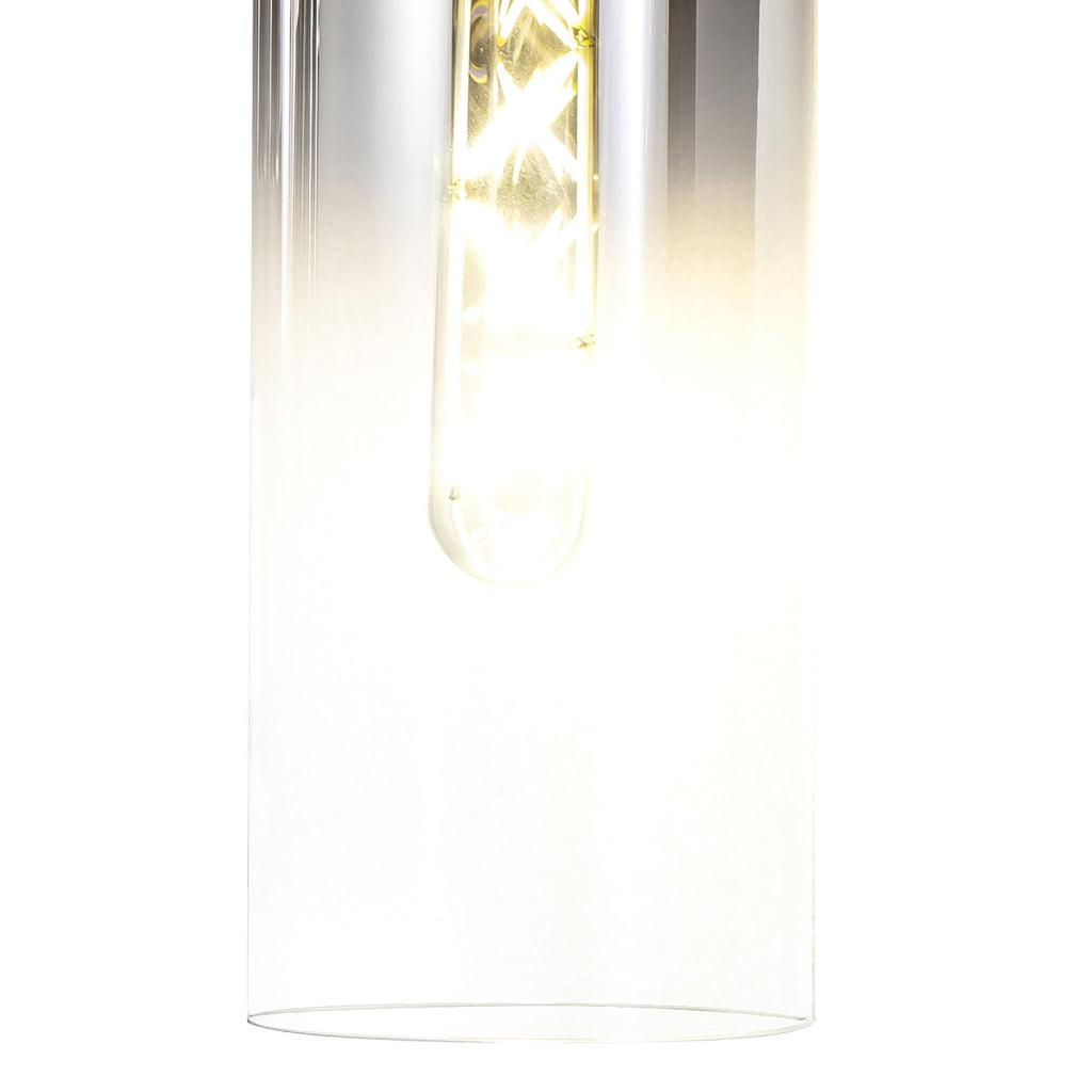NL84879 Tokyo Slim Single Switched Wall Lamp Black/Smoke Fade Glass
