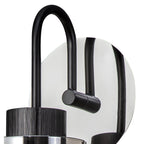 NL84879 Tokyo Slim Single Switched Wall Lamp Black/Smoke Fade Glass