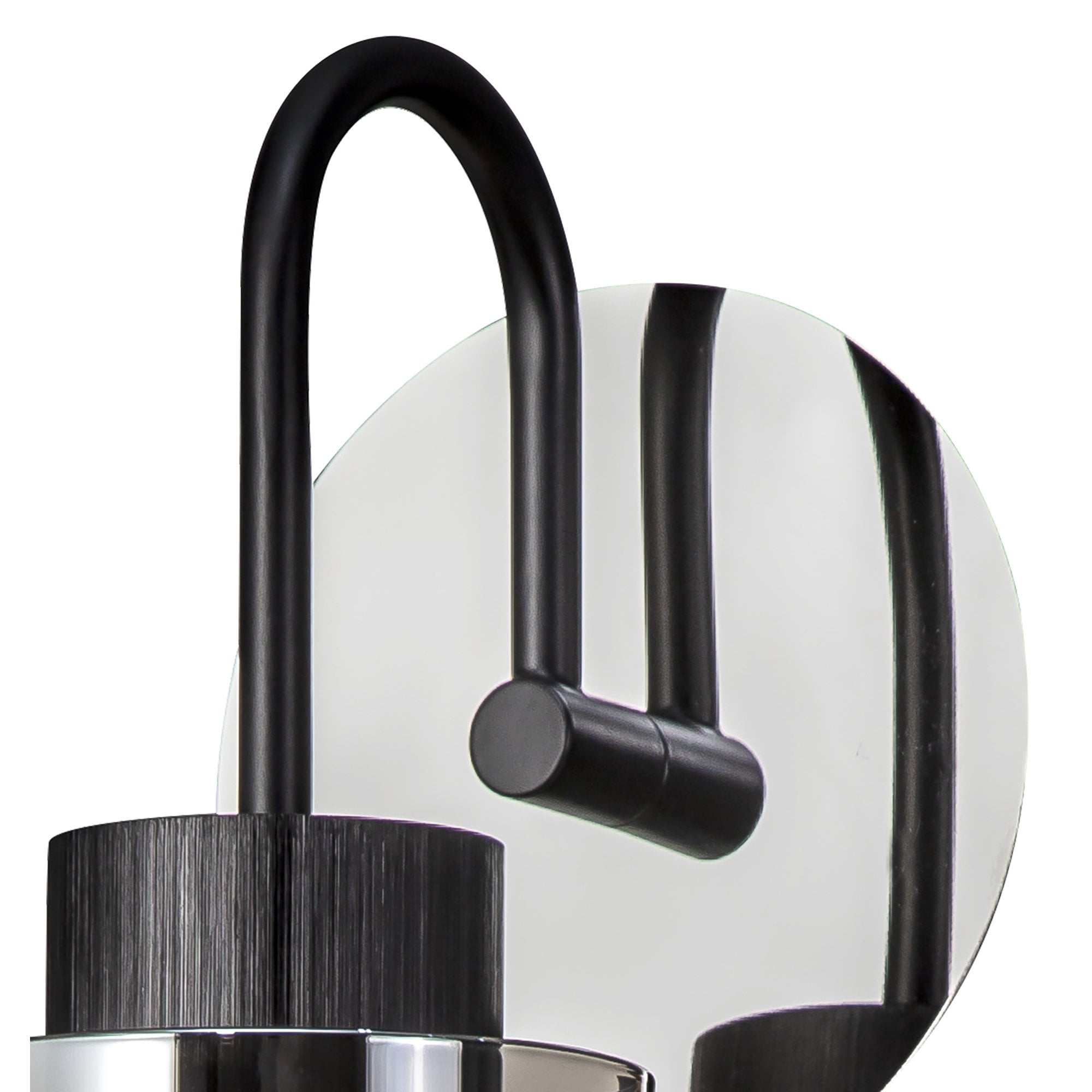 NL84879 Tokyo Slim Single Switched Wall Lamp Black/Smoke Fade Glass