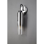 NL84879 Tokyo Slim Single Switched Wall Lamp Black/Smoke Fade Glass
