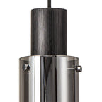 NL84889 Tokyo Slim Single Pendant Adjustable Black/Smoke Fade Glass