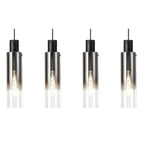 NL84949 Tokyo Slim Linear Pendant 4 Light Adjustable Black/Smoke Fade Glass