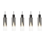 NL84959 Tokyo Slim Linear Pendant 5 Light Adjustable Black/Smoke Fade Glass