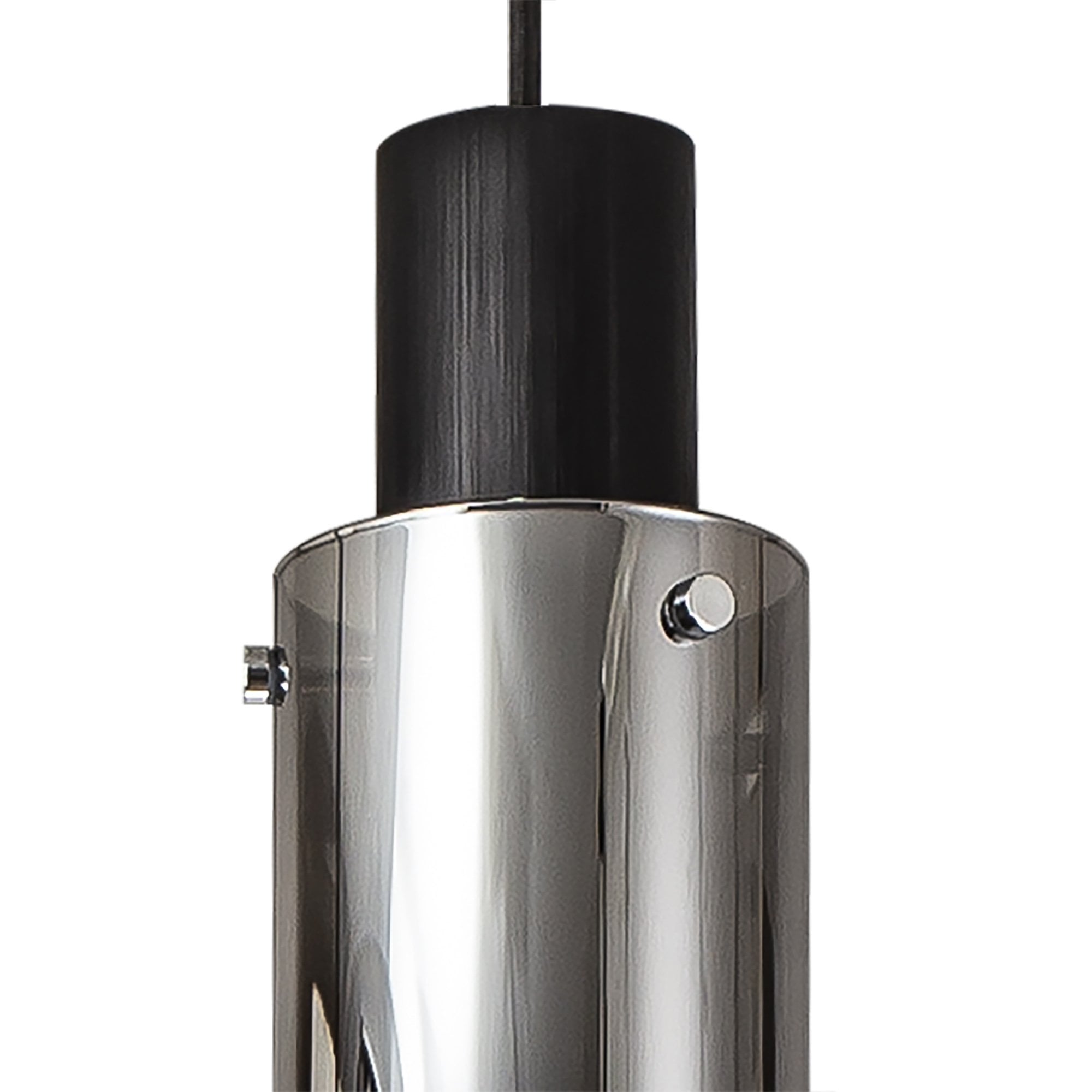 NL84959 Tokyo Slim Linear Pendant 5 Light Adjustable Black/Smoke Fade Glass
