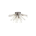 NL84979 Clover 6 Light Semi Flush Polished Nickel / Clear Glass