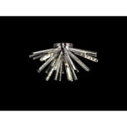 NL84979 Clover 6 Light Semi Flush Polished Nickel / Clear Glass