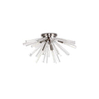 NL84979 Clover 6 Light Semi Flush Polished Nickel / Clear Glass