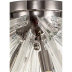 NL84979 Clover 6 Light Semi Flush Polished Nickel / Clear Glass