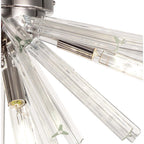 NL84979 Clover 6 Light Semi Flush Polished Nickel / Clear Glass