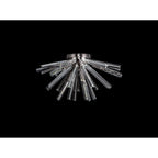 NL84979 Clover 6 Light Semi Flush Polished Nickel / Clear Glass