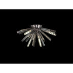 NL84989 Clover 6 Light Semi Flush Polished Nickel / Smoke Glass