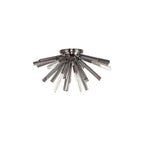 NL84989 Clover 6 Light Semi Flush Polished Nickel / Smoke Glass