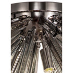 NL84989 Clover 6 Light Semi Flush Polished Nickel / Smoke Glass