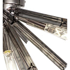 NL84989 Clover 6 Light Semi Flush Polished Nickel / Smoke Glass