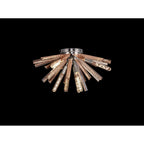 NL84999 Clover 6 Light Semi Flush Polished Nickel / Champagne Gold Glass