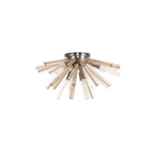 NL84999 Clover 6 Light Semi Flush Polished Nickel / Champagne Gold Glass