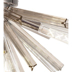 NL84999 Clover 6 Light Semi Flush Polished Nickel / Champagne Gold Glass