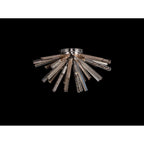 NL84999 Clover 6 Light Semi Flush Polished Nickel / Champagne Gold Glass