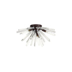 NL85009 Clover 6 Light Semi Flush Brown Oxide / Clear Glass