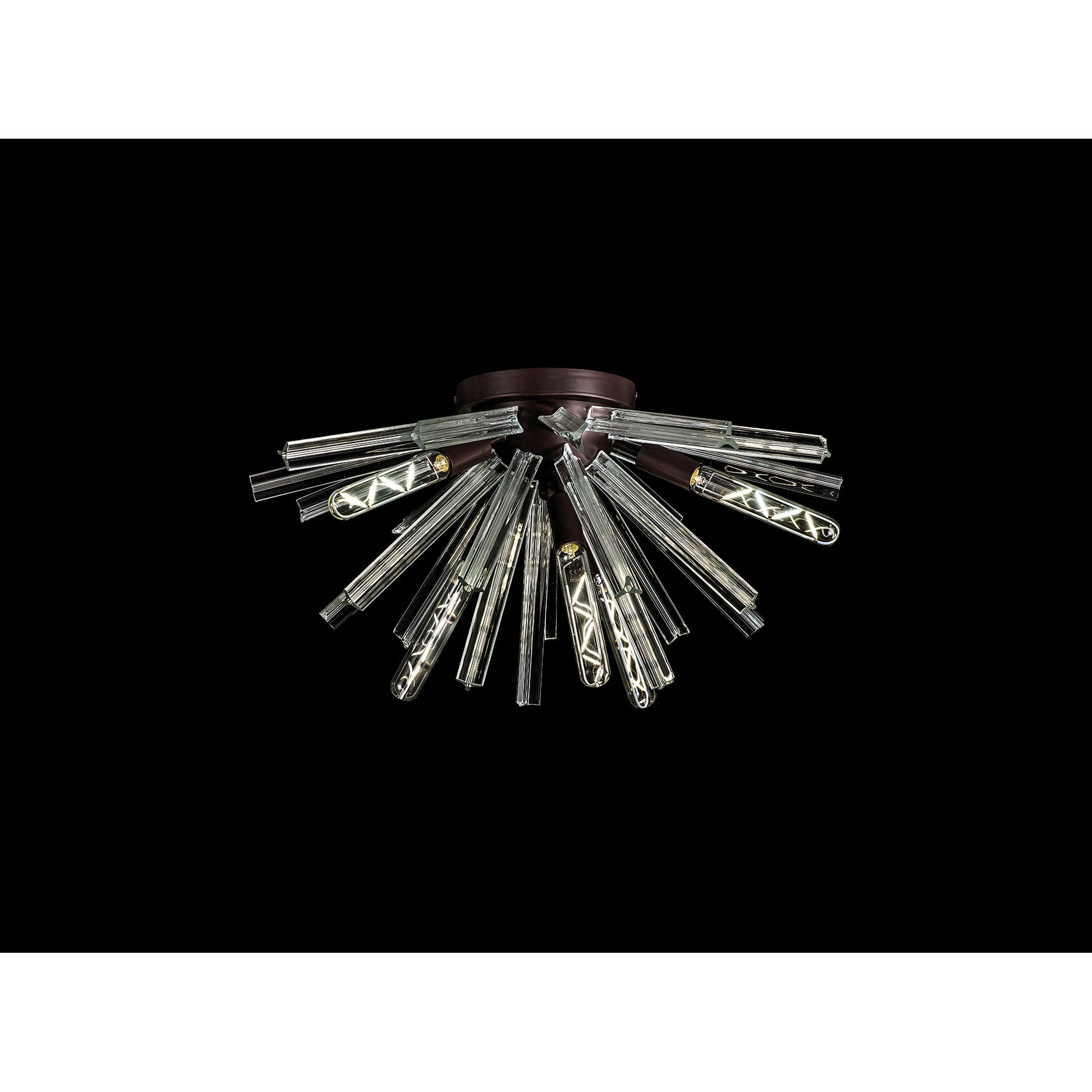 NL85009 Clover 6 Light Semi Flush Brown Oxide / Clear Glass