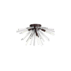 NL85009 Clover 6 Light Semi Flush Brown Oxide / Clear Glass