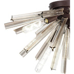 NL85009 Clover 6 Light Semi Flush Brown Oxide / Clear Glass