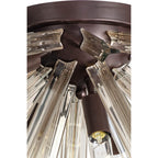 NL85009 Clover 6 Light Semi Flush Brown Oxide / Clear Glass
