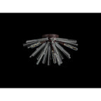 NL85009 Clover 6 Light Semi Flush Brown Oxide / Clear Glass