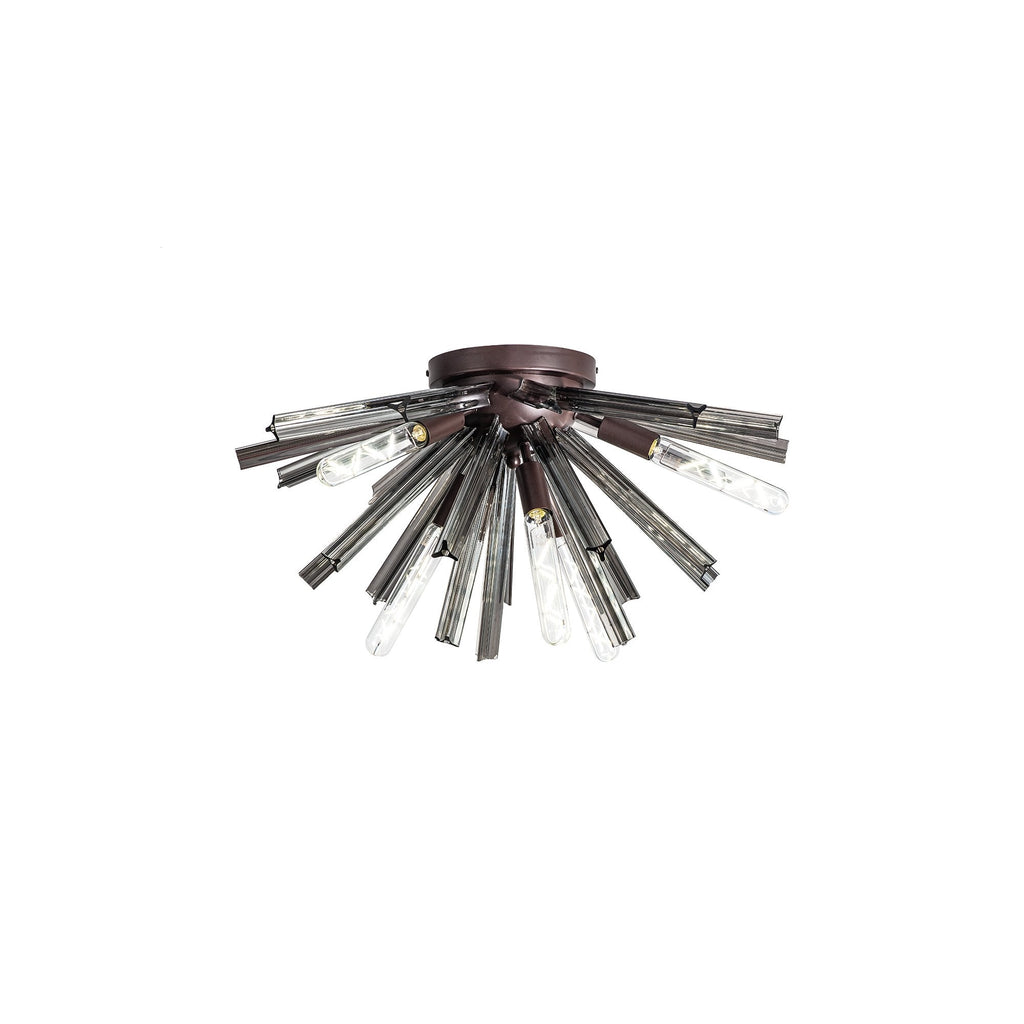 NL85019 Clover 6 Light Semi Flush Brown Oxide / Smoke Glass