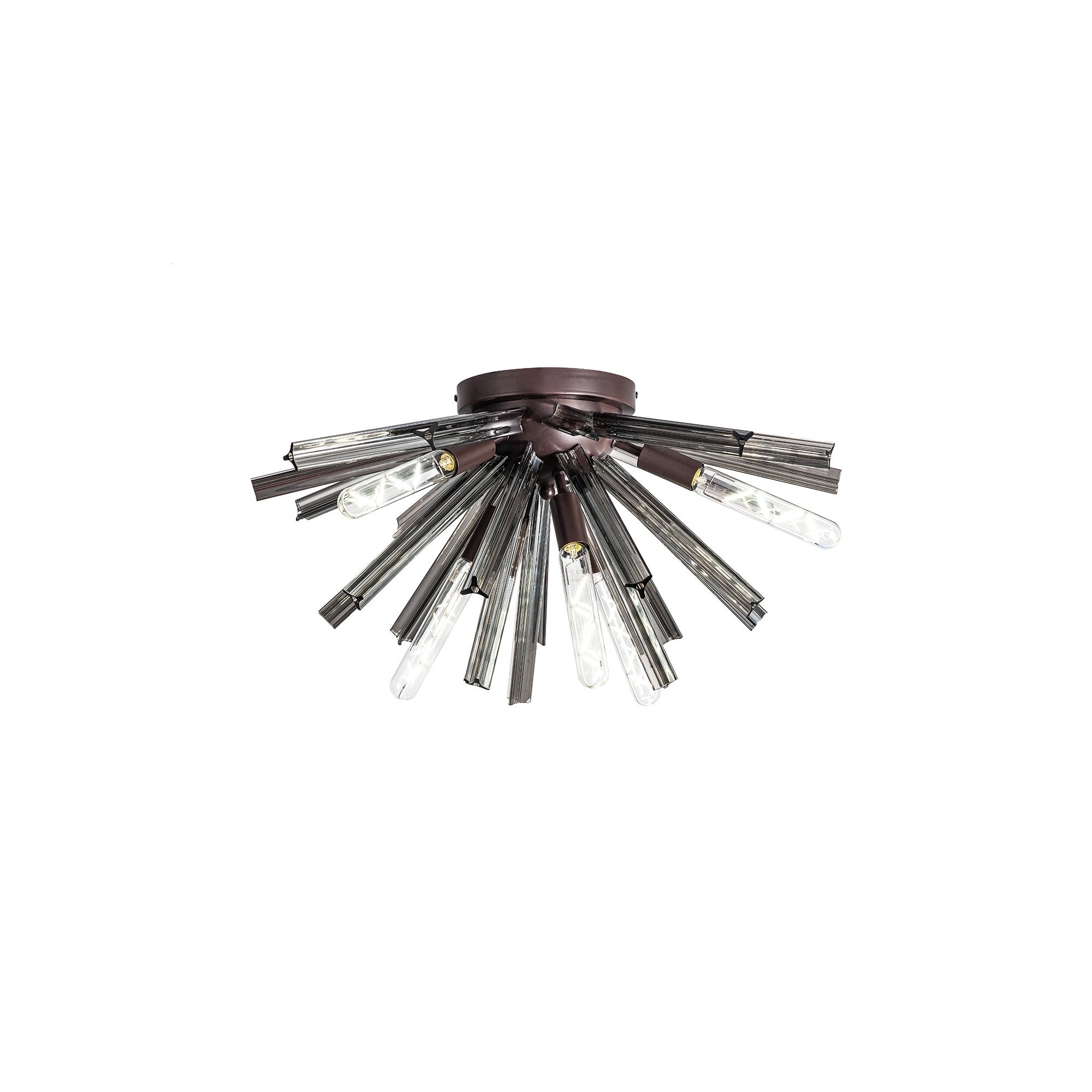 NL85019 Clover 6 Light Semi Flush Brown Oxide / Smoke Glass