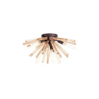 NL85029 Clover 6 Light Semi Flush Brown Oxide / Champagne Gold Glass