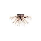 NL85029 Clover 6 Light Semi Flush Brown Oxide / Champagne Gold Glass