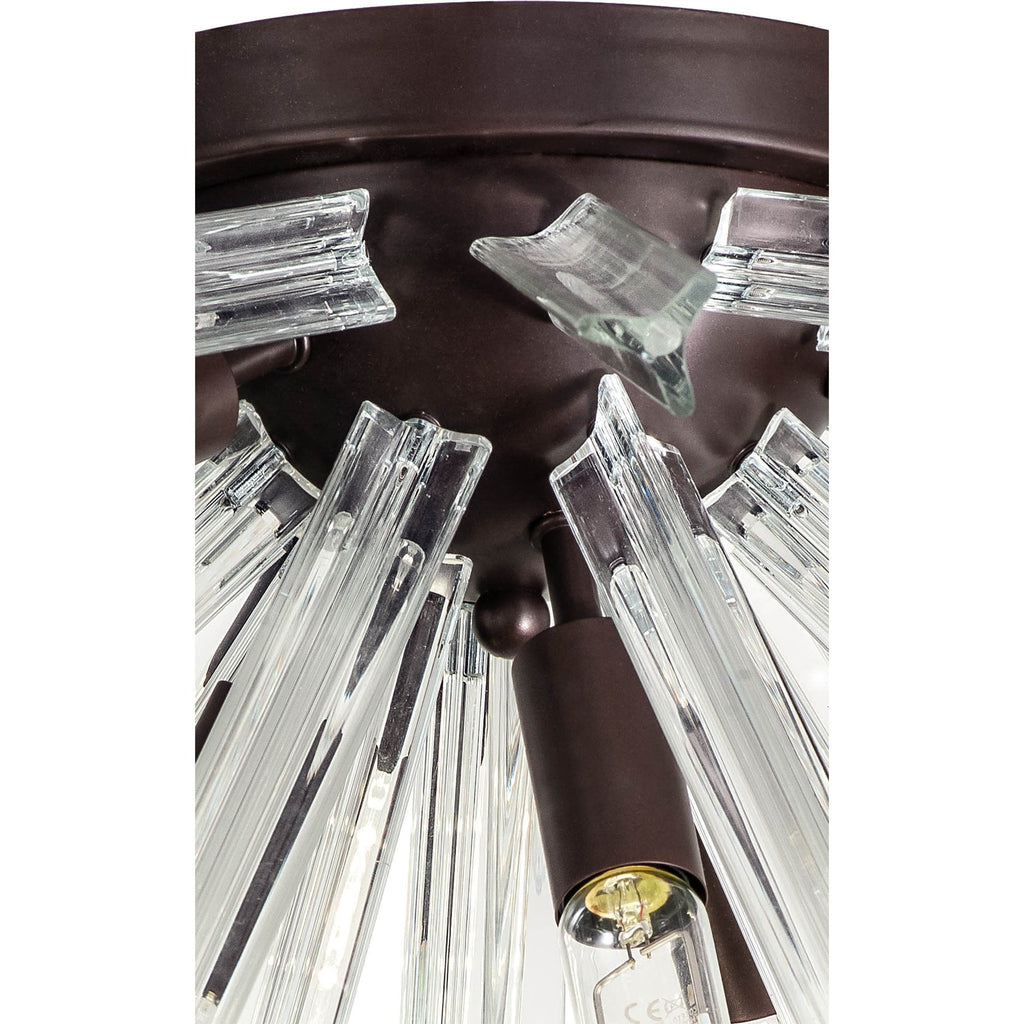 NL85029 Clover 6 Light Semi Flush Brown Oxide / Champagne Gold Glass
