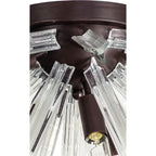 NL85029 Clover 6 Light Semi Flush Brown Oxide / Champagne Gold Glass