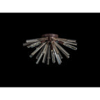 NL85029 Clover 6 Light Semi Flush Brown Oxide / Champagne Gold Glass
