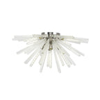NL85039 Clover 8 Light Semi Flush Polished Nickel / Clear Glass