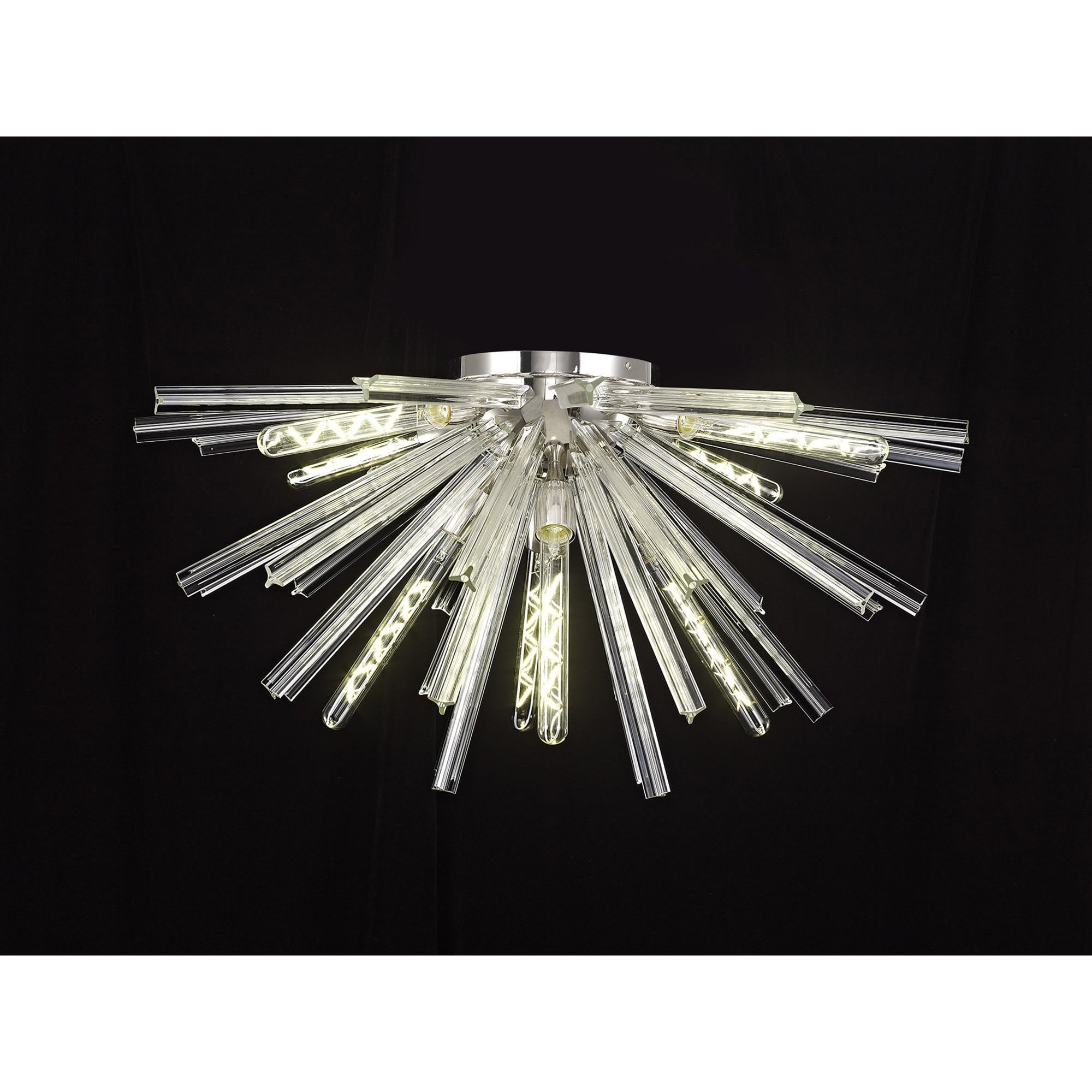 NL85039 Clover 8 Light Semi Flush Polished Nickel / Clear Glass
