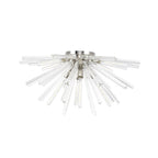 NL85039 Clover 8 Light Semi Flush Polished Nickel / Clear Glass