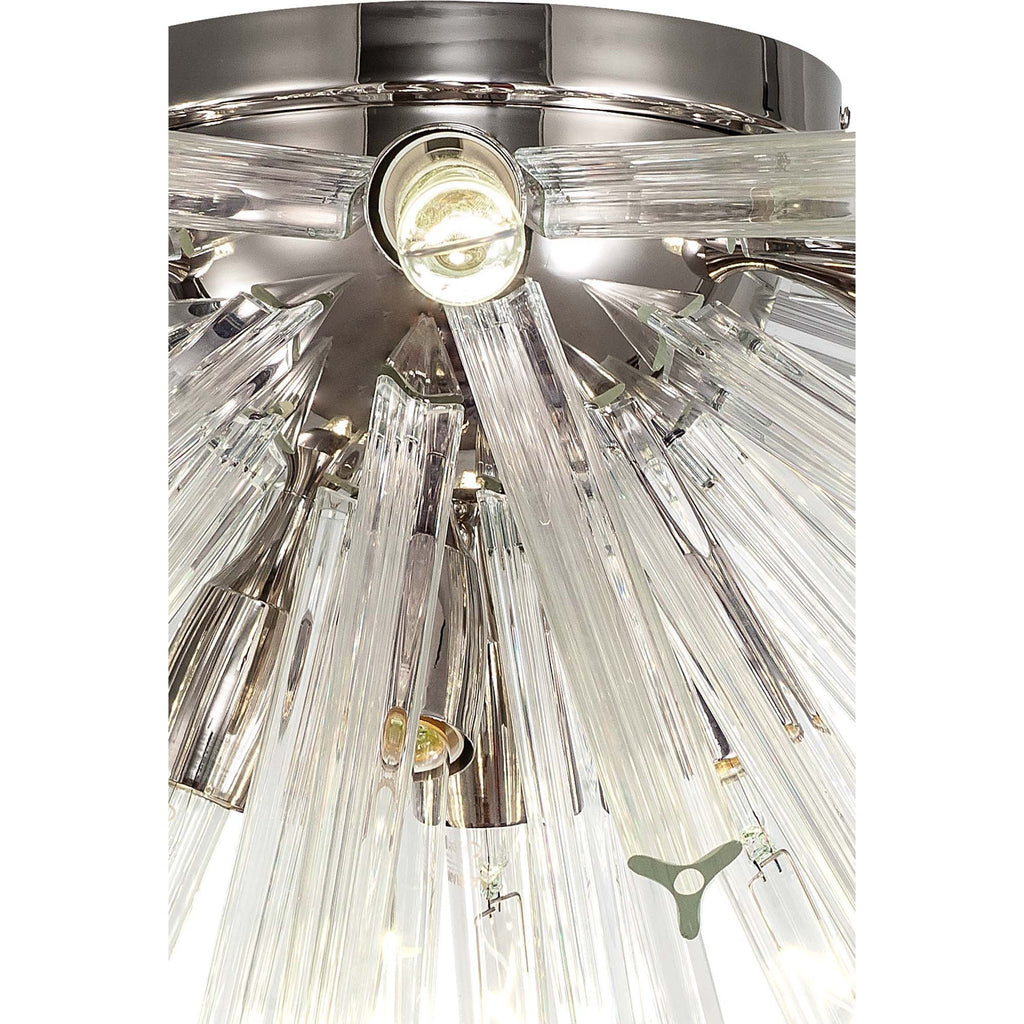 NL85039 Clover 8 Light Semi Flush Polished Nickel / Clear Glass