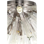 NL85039 Clover 8 Light Semi Flush Polished Nickel / Clear Glass
