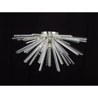 NL85039 Clover 8 Light Semi Flush Polished Nickel / Clear Glass