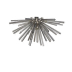 NL85049 Clover 8 Light Semi Flush Polished Nickel / Smoke Glass