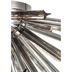 NL85049 Clover 8 Light Semi Flush Polished Nickel / Smoke Glass