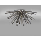NL85049 Clover 8 Light Semi Flush Polished Nickel / Smoke Glass
