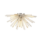 NL85059 Clover 8 Light Semi Flush Polished Nickel / Champagne Gold Glass
