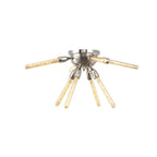 NL85059 Clover 8 Light Semi Flush Polished Nickel / Champagne Gold Glass