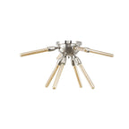 NL85059 Clover 8 Light Semi Flush Polished Nickel / Champagne Gold Glass